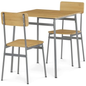 Jídelní set s 2 židlemi, 70x70x76cm, mdf, dub, AUT-O2122 OAK