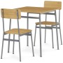 Jídelní set s 2 židlemi, 70x70x76cm, mdf, dub, AUT-O2122 OAK