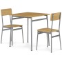 Jídelní set s 2 židlemi, 70x70x76cm, mdf, dub, AUT-O2122 OAK