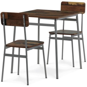 Jídelní set s 2 židlemi, 70x70x76cm, mdf, old wood, AUT-O2122 OLW2