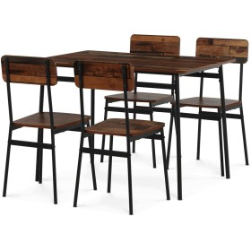 Jídelní set s 4 židlemi, 110x70x76cm, mdf, old wood, AUT-O2155 OLW2