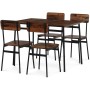 Jídelní set s 4 židlemi, 110x70x76cm, mdf, old wood, AUT-O2155 OLW2