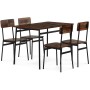 Jídelní set s 4 židlemi, 110x70x76cm, mdf, old wood, AUT-O2155 OLW2