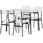 Jídelní set s 4 židlemi, 110x70x76cm, mdf, bílá, AUT-O2155 WT