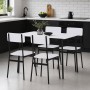 Jídelní set s 4 židlemi, 110x70x76cm, mdf, bílá, AUT-O2155 WT