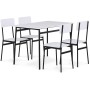 Jídelní set s 4 židlemi, 110x70x76cm, mdf, bílá, AUT-O2155 WT