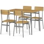 Jídelní set s 4 židlemi, 110x70x76cm, mdf, divoký dub, AUT-O2156 OAK