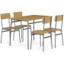 Jídelní set s 4 židlemi, 110x70x76cm, mdf, divoký dub, AUT-O2156 OAK