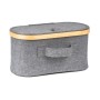 Úložný box G21 30 x 15 x 15 cm, bambusový s víkem, šedý
