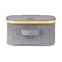 Úložný box G21 30 x 15 x 15 cm, bambusový s víkem, šedý