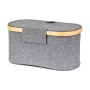 Úložný box G21 30 x 15 x 15 cm, bambusový s víkem, šedý