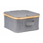 Úložný box G21 30 x 30 x 15 cm, bambusový s víkem, šedý