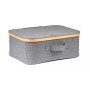 Úložný box G21 40 x 30 x 15 cm, bambusový s víkem, šedý
