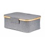 Úložný box G21 40 x 30 x 15 cm, bambusový s víkem, šedý