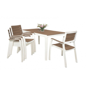 Zahradní nábytek Keter Harmony set stůl + 4 židle bílý / cappuccino