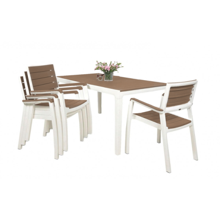 Zahradní nábytek Keter Harmony set stůl + 4 židle bílý / cappuccino