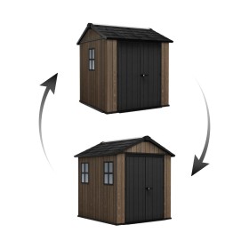 Zahradní domek Keter Apex 7,5 x 7 Walnut, s podlahou