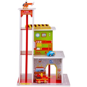 Aga4Kids Hrací dřevěný set Požární stanice