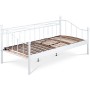 Postel jednolůžková 90x200, kovová konstrukce, bílý matný lak