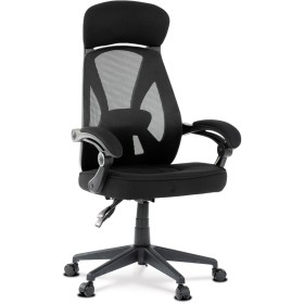 Kancelářská židle, potah černá látka a černá síťovina MESH, PC mech. s aretací