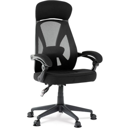 Kancelářská židle, potah černá látka a černá síťovina MESH, PC mech. s aretací