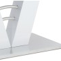 Rozkládací jídelní stůl 120+40x80 cm, bílý lesk / broušený nerez