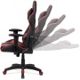 Kancelářská židle houpací mech., černá + červená koženka, plast. kříž