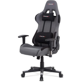 Kancelářská židle houpací mech., šedá + černá látka, plast. kříž