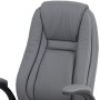 Kancelářská židle, potah šedá ekokůže, černý kovový kříž, houpací mechanismus, v