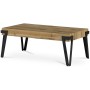 Konferenční stolek, 112x62x43 cm, deska MDF, dekor divoký dub, kov - černý mat