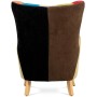Křeslo, látka patchwork, masiv přírodní kaučukovník