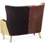 Dvojsedačka, potah látka patchwork, dřevěné nohy, masiv kaučukovník