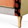 Dvojsedačka, potah látka patchwork, dřevěné nohy, masiv kaučukovník